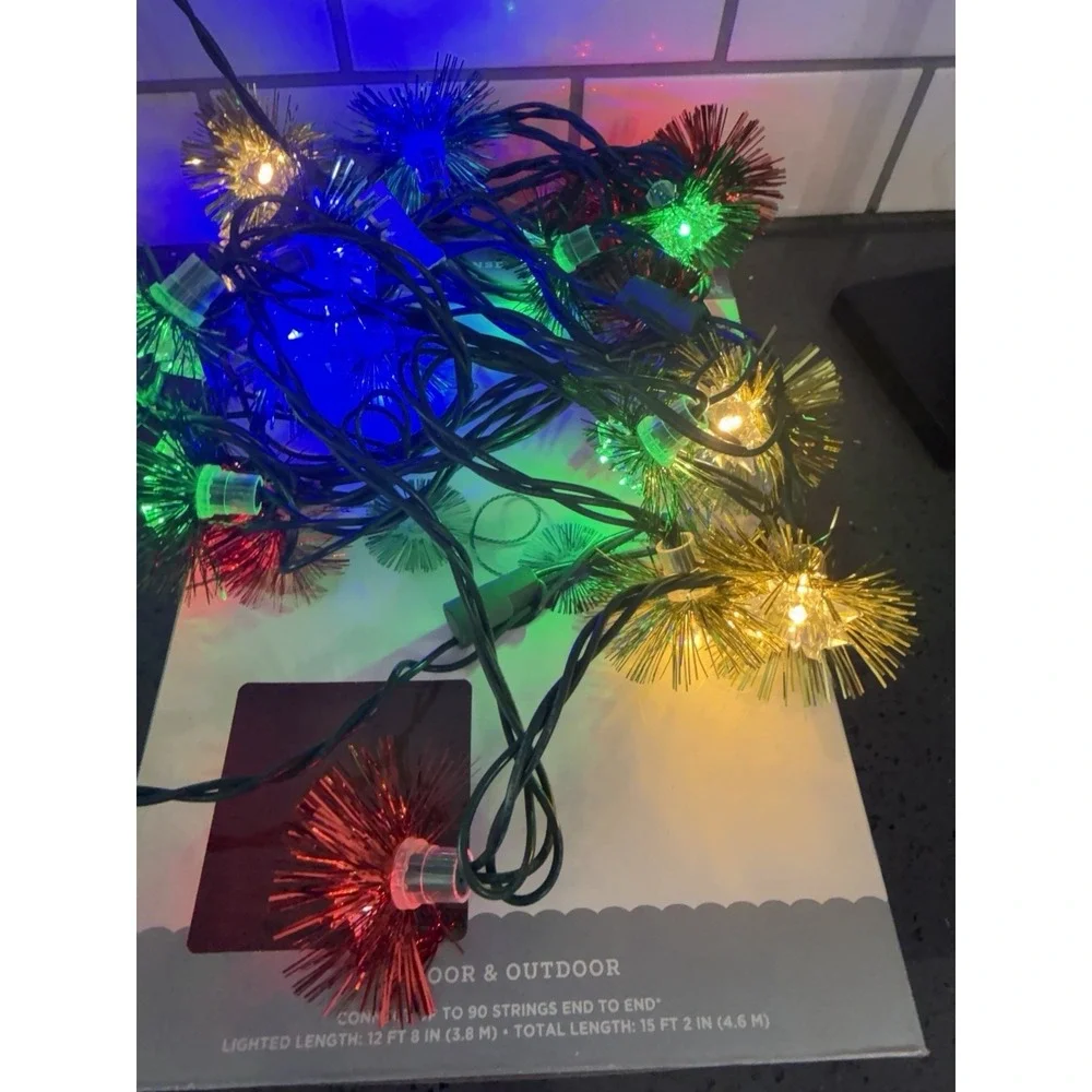 20ct Christmas Tinsel Lights Multi-Colored with Green‎ Wire - Wondershop